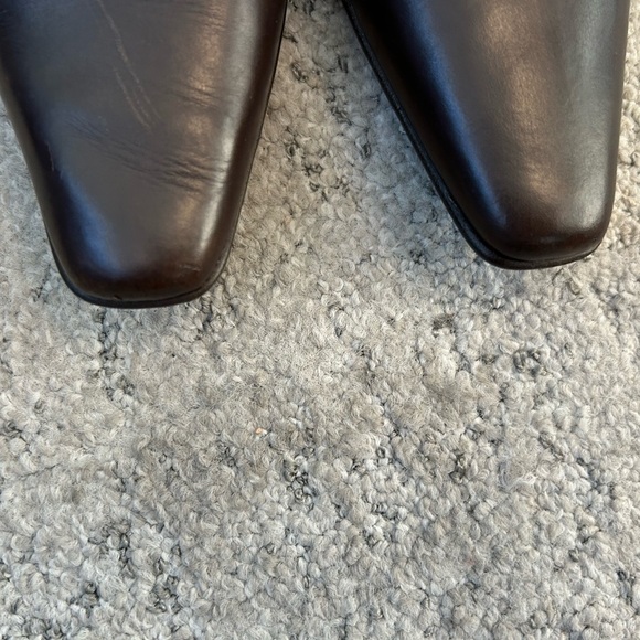 Amalfi by Rangoni leather 7.5 lux deep brown boots a symmetrical side zip - Picture 6 of 14